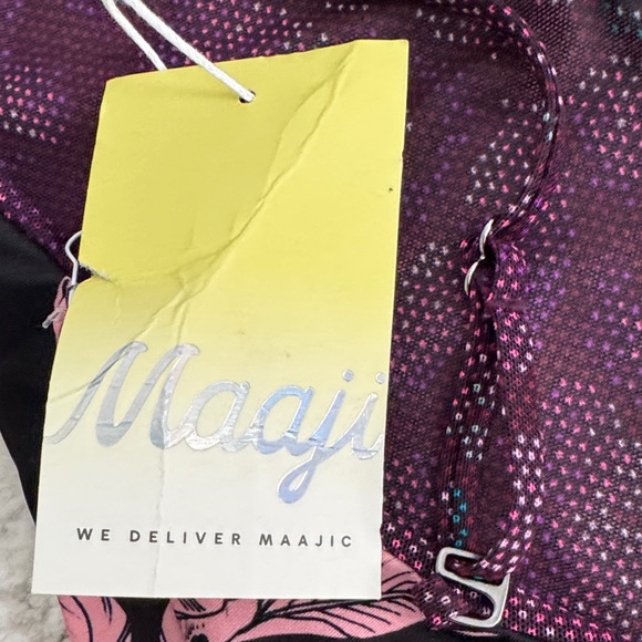 Maaji Pink and Black Floral One Piece - Picture 2 of 7